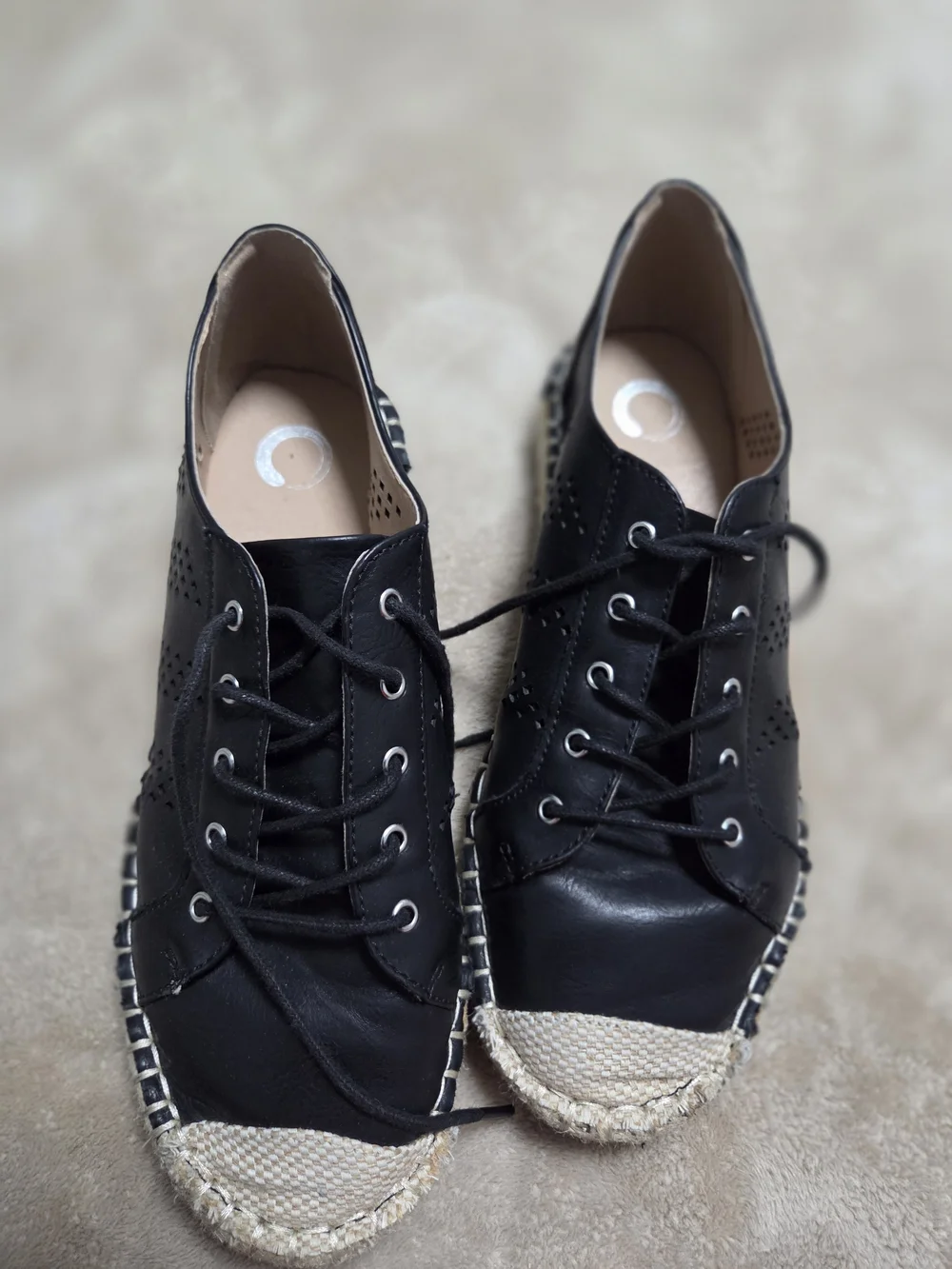 Black Espadrille Lace-Up Women’s Casual Sneakers